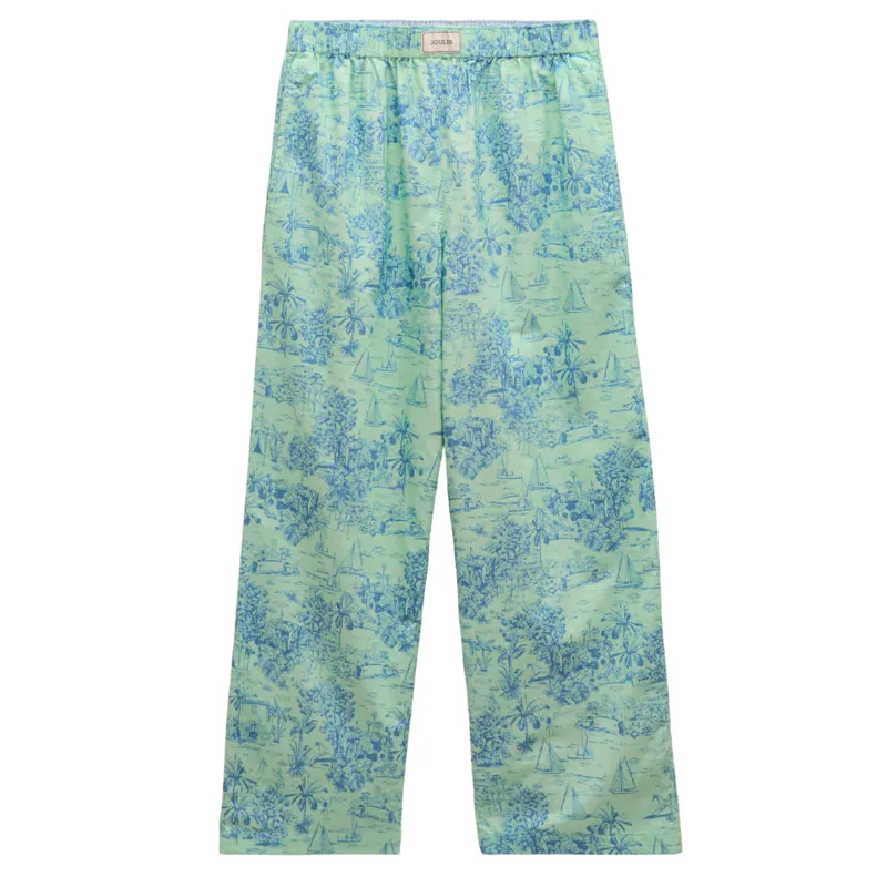 Joules Ladies Hallie Pull-On Cotton Trousers - Blue