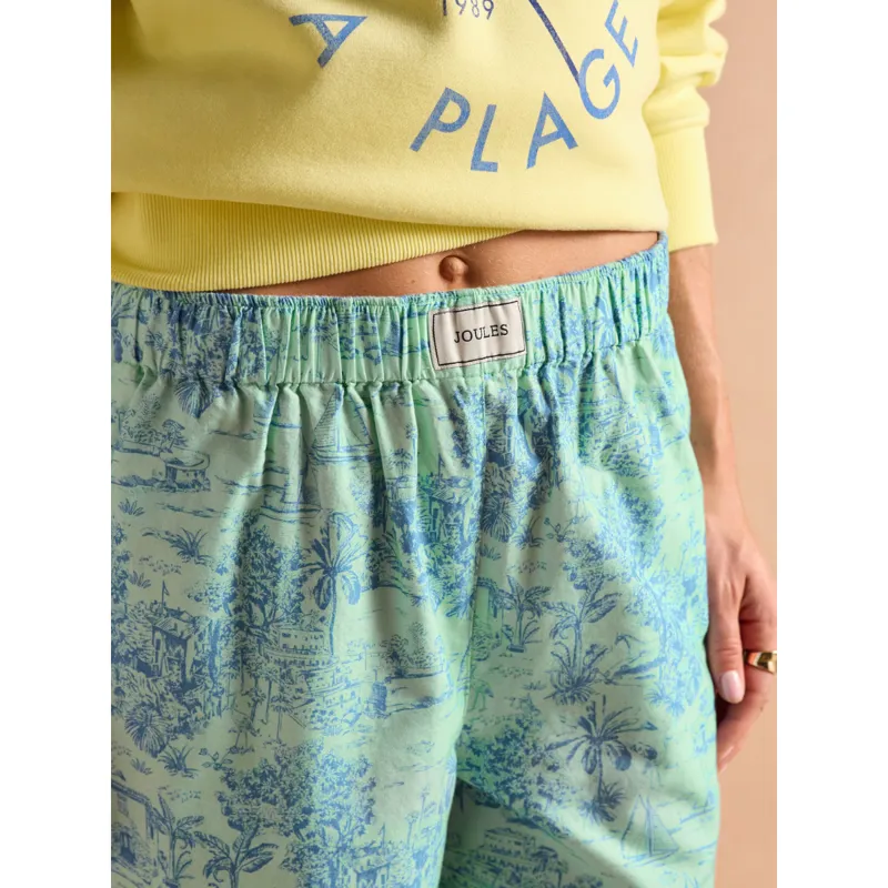 Joules Ladies Hallie Pull-On Cotton Trousers - Blue-6