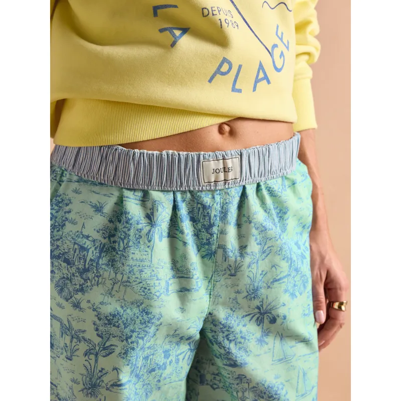 Joules Ladies Hallie Pull-On Cotton Trousers - Blue-5