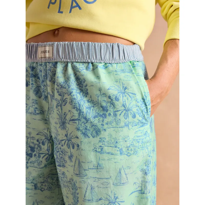 Joules Ladies Hallie Pull-On Cotton Trousers - Blue-4