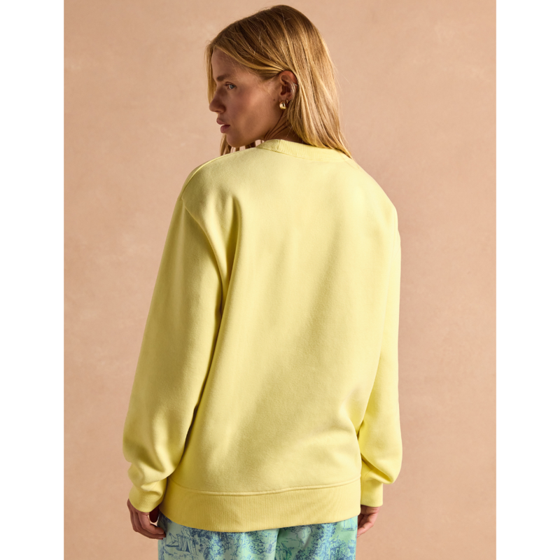 Joules Ladies Graphic Crew Sweatshirt - Yellow-2