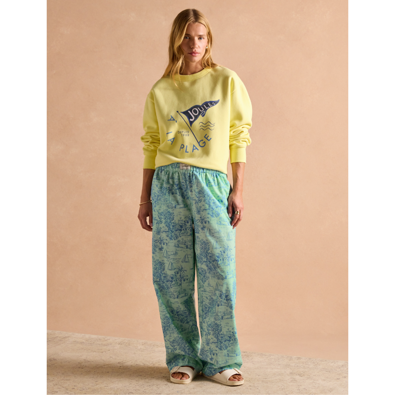 Joules Ladies Graphic Crew Sweatshirt - Yellow-3