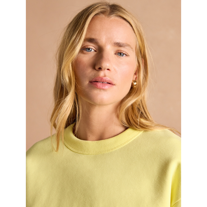 Joules Ladies Graphic Crew Sweatshirt - Yellow-5