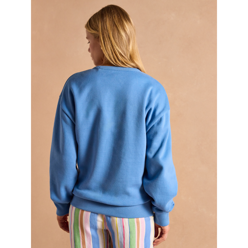 Joules Ladies Graphic Crew Sweatshirt - Blue-2
