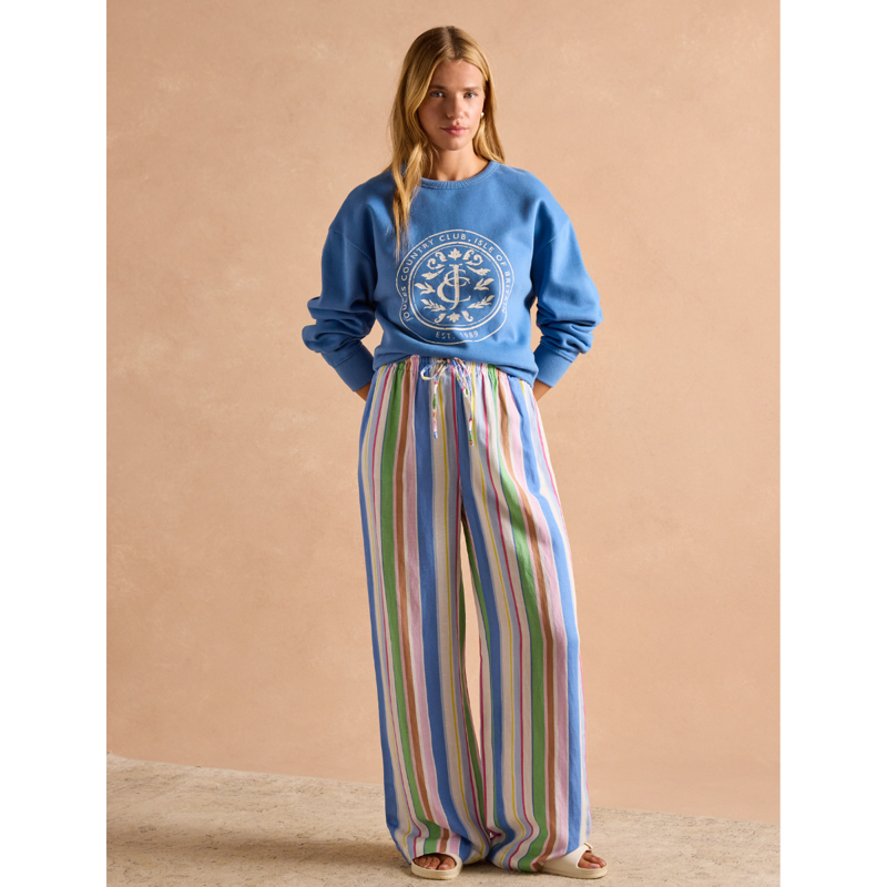 Joules Ladies Graphic Crew Sweatshirt - Blue-6