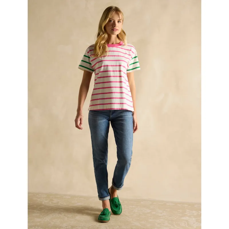 Joules Ellie Short Sleeve Jersey Top - Pink Hotch Potch-3