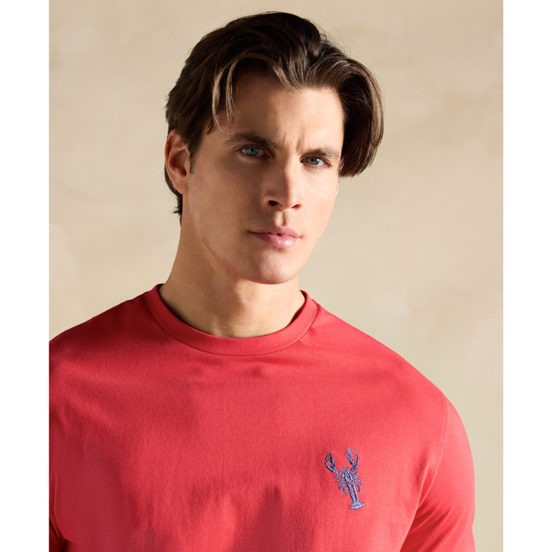 Joules Men's Harford Short Nightwear Set With Packable Travel Bag - Red-5