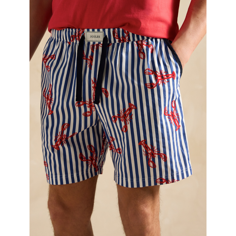 Joules Men's Harford Short Nightwear Set With Packable Travel Bag - Red-3