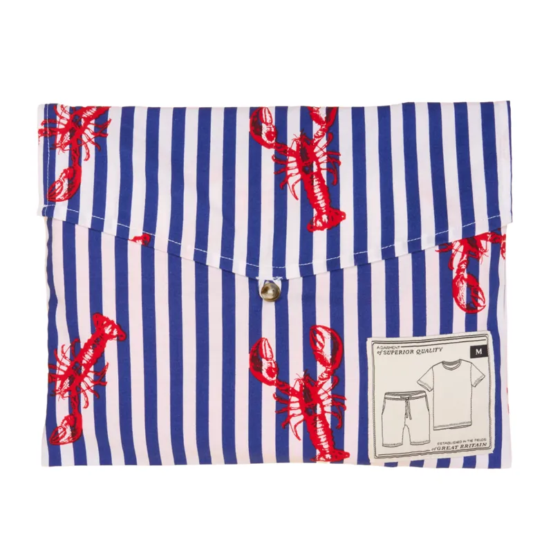 Joules Men's Harford Short Nightwear Set With Packable Travel Bag - Red-4