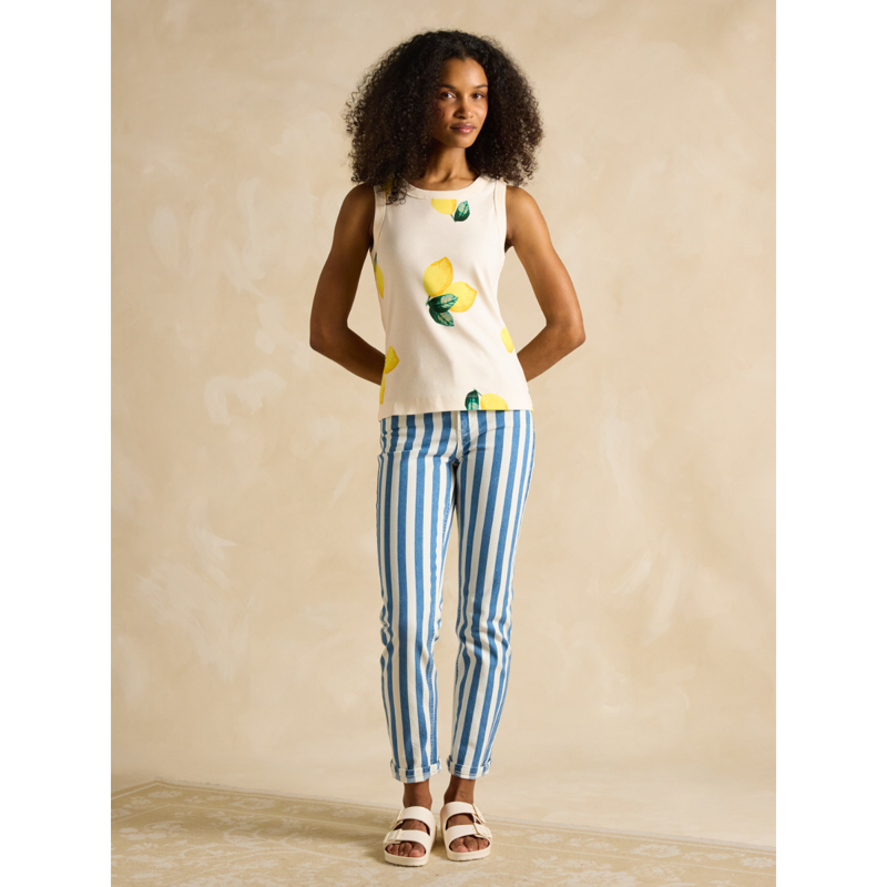 Joules Ladies Harbour Jersey Vest - Lemon-4