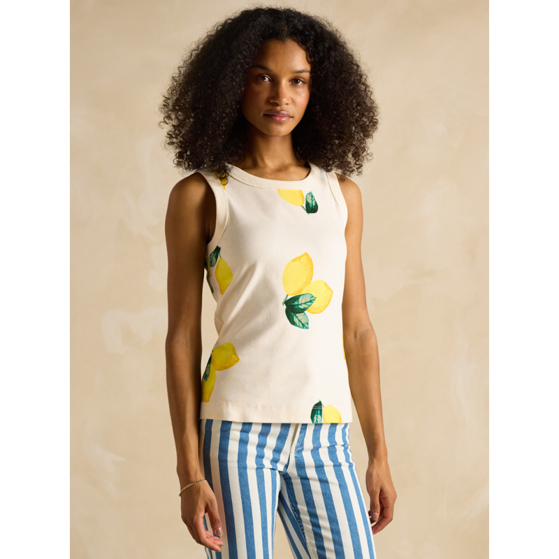 Joules Ladies Harbour Jersey Vest - Lemon-1