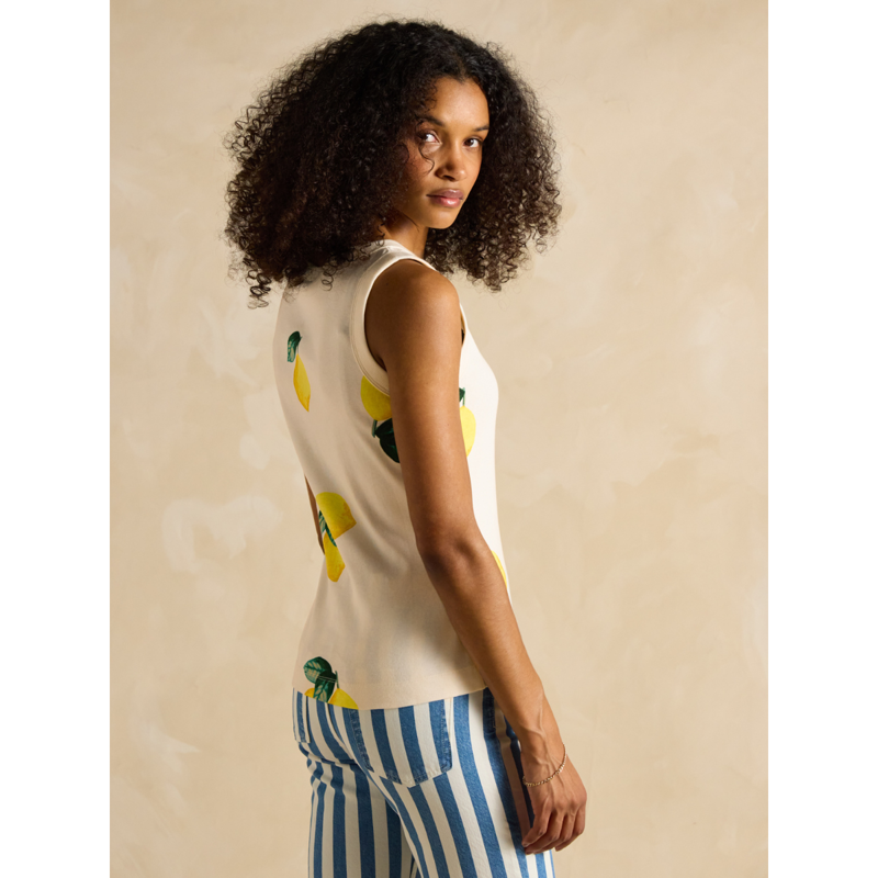 Joules Ladies Harbour Jersey Vest - Lemon-2