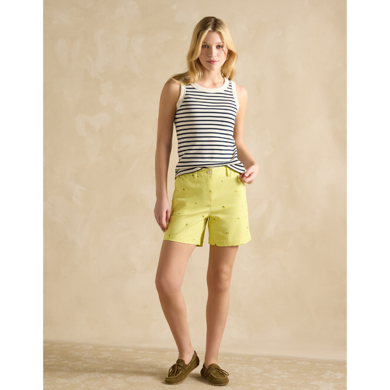 Joules Ladies Harbour Jersey Vest - Creme Navy-3