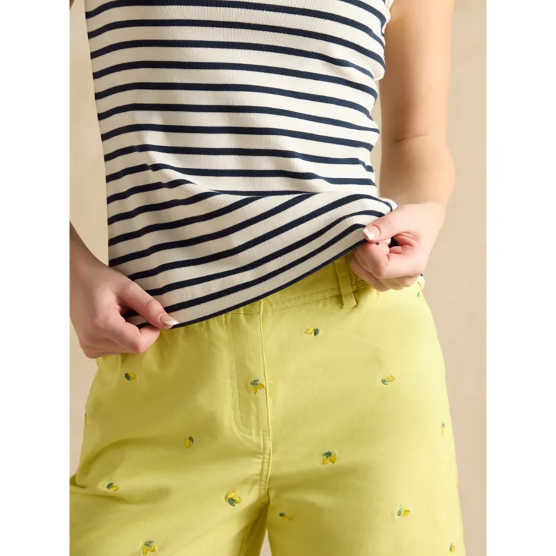 Joules Ladies Harbour Jersey Vest - Creme Navy-5