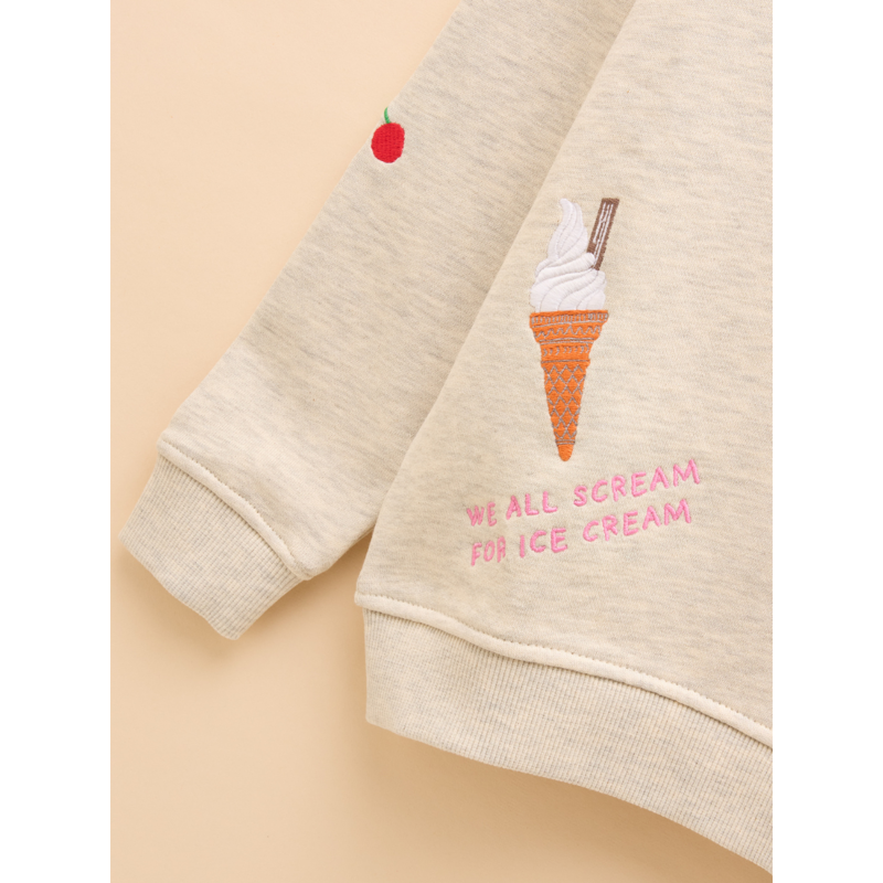 Joules Kids Summer Days Embroidered Sweatshirt - Neutral-4