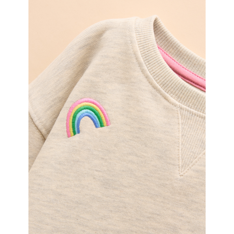 Joules Kids Summer Days Embroidered Sweatshirt - Neutral-3