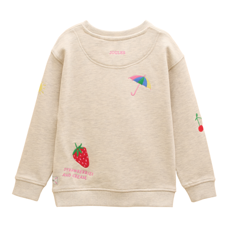 Joules Kids Summer Days Embroidered Sweatshirt - Neutral-1