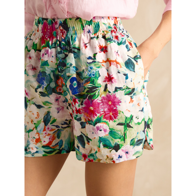 Joules Ladies Linen Shorts - Multi Floral-4