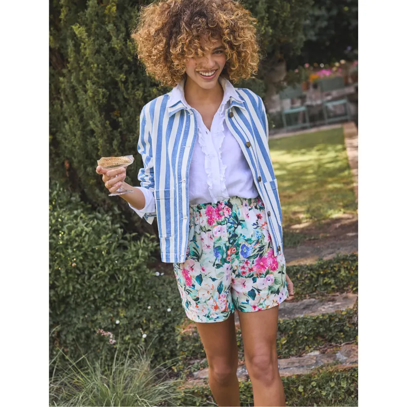 Joules Ladies Linen Shorts - Multi Floral-6