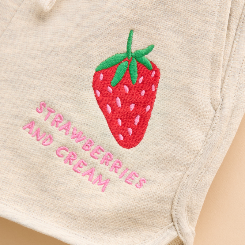 Joules Kids Summer Days Embroidered Icon Shorts - Neutral-2