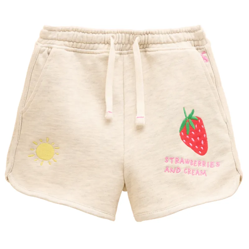 Joules Kids Summer Days Embroidered Icon Shorts - Neutral