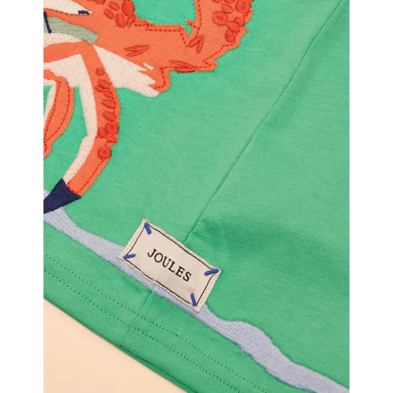 Joules Kids Archie Crab Print Short Sleeve T-Shirt - Green-2