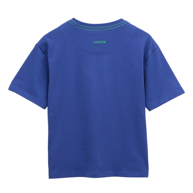 Joules Kids Archie Faces Print Short Sleeve T-Shirt - Blue-1