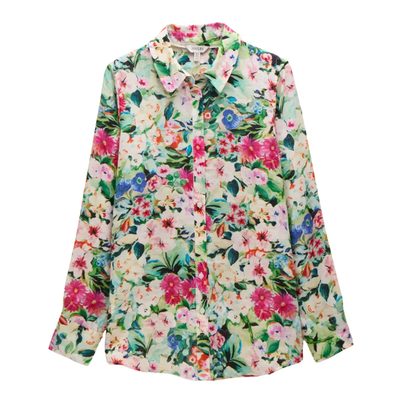 Joules Ladies Maeva Relaxed Fit Linen Shirt - Multi Floral