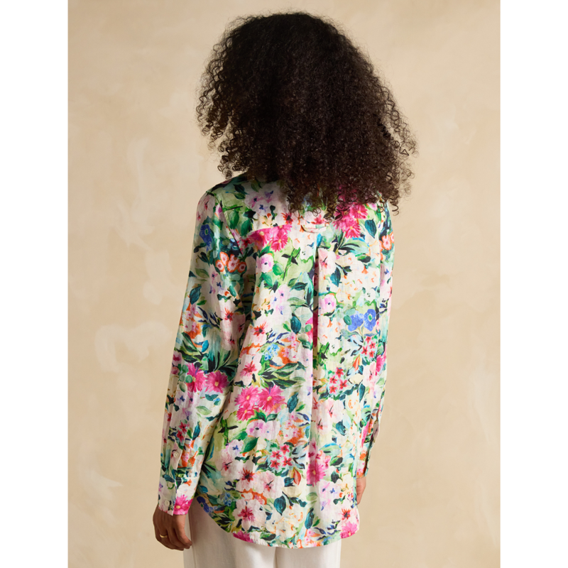 Joules Ladies Maeva Relaxed Fit Linen Shirt - Multi Floral-2