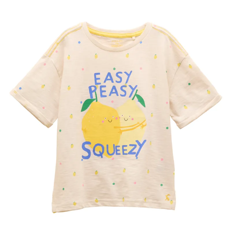 Joules Kids Fun Days Squeezy Print T-Shirt - White