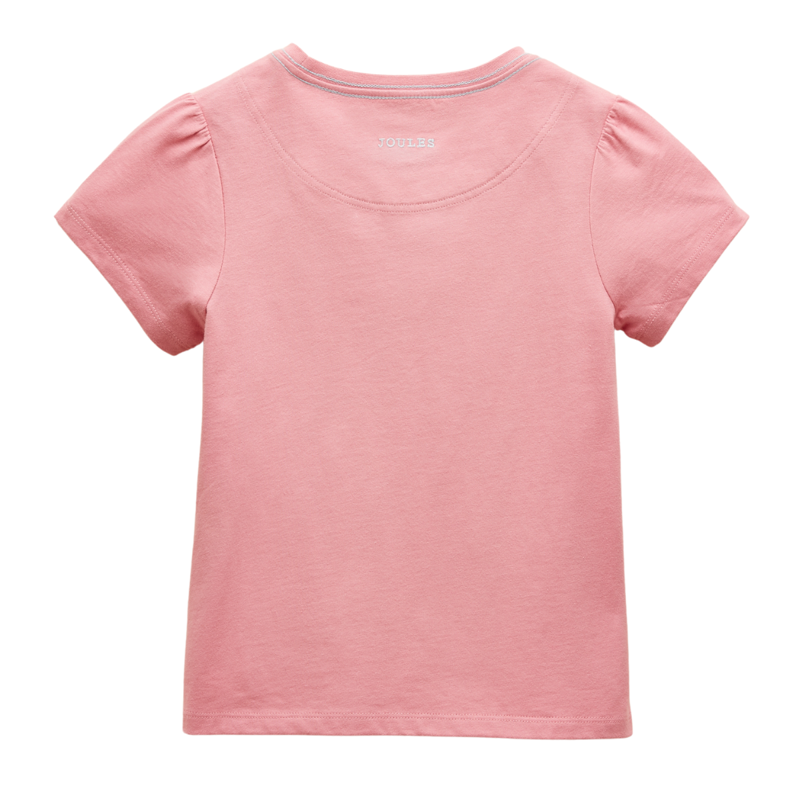 Joules Kids Astra Pawty Faces Print Cotton T-Shirt - Pink-1