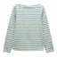 Joules Ladies Harbour Boat Neck Breton Top - Green Blue Stripe