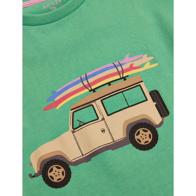 Joules Kids Ben 4x4 Print T-Shirt - Green-2