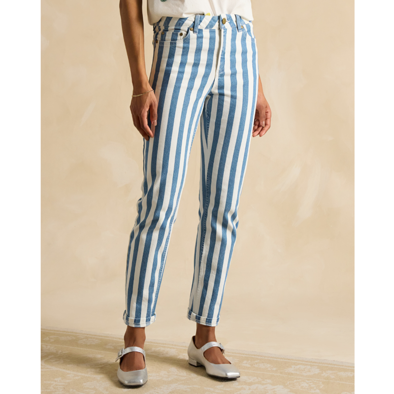 Joules Slim Straight Fit Jeans - Blue Stripe - Ladies UK 14-1