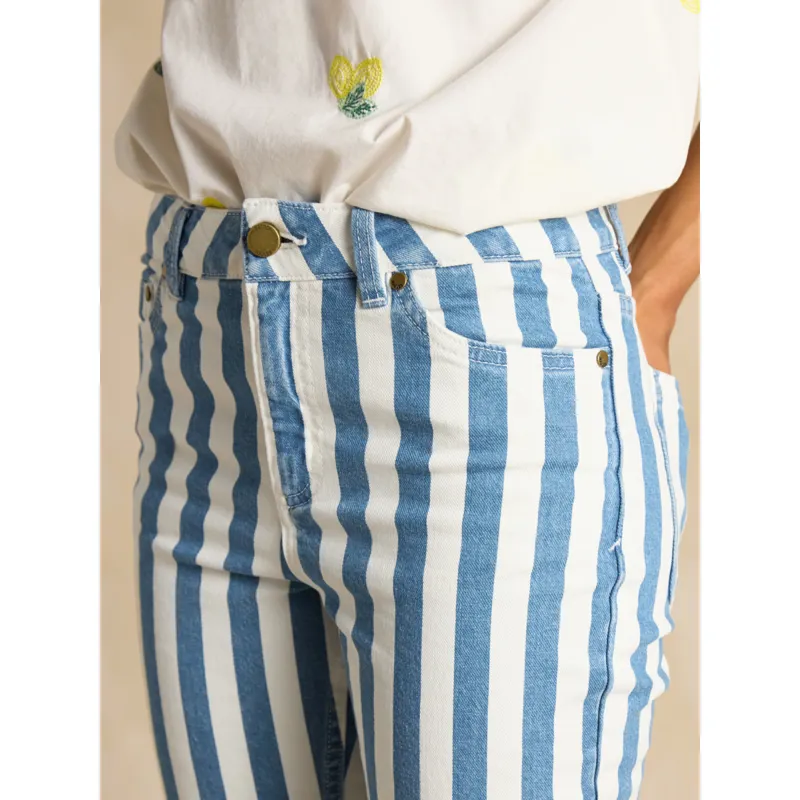 Joules Slim Straight Fit Jeans - Blue Stripe - Ladies UK 14-3