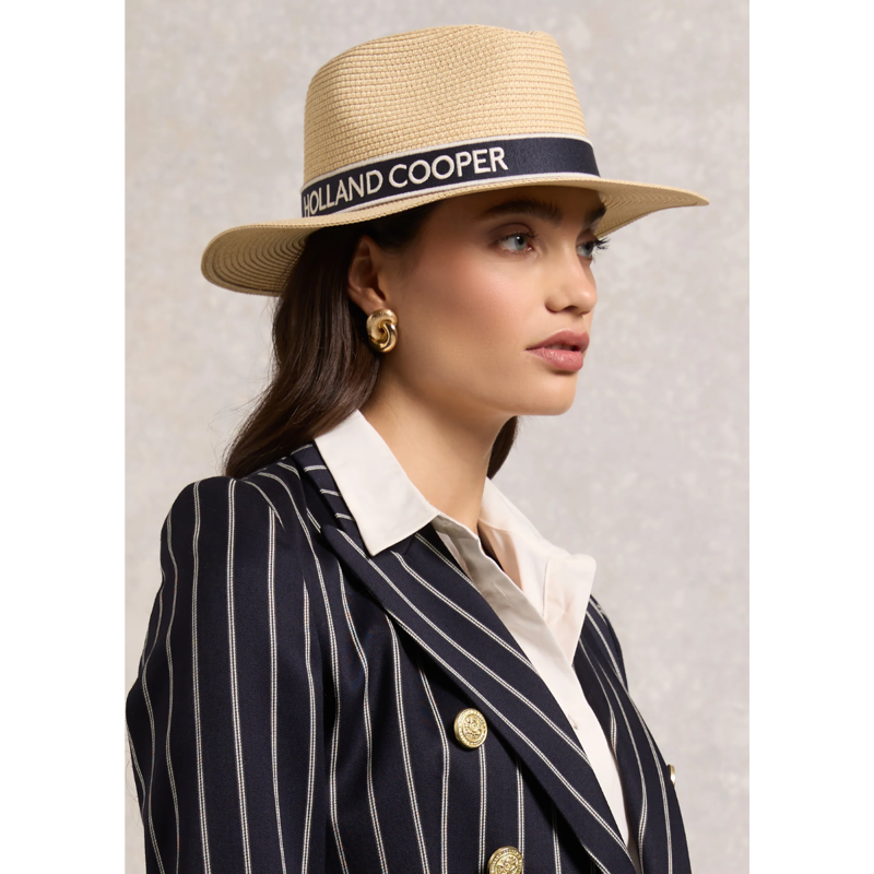 Holland Cooper Francesca Hat - Natural Navy-3