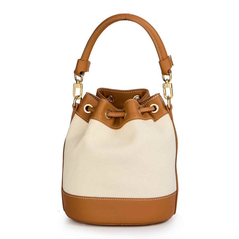 Holland Cooper Amalfi Bucket Bag - Tan Canvas-1