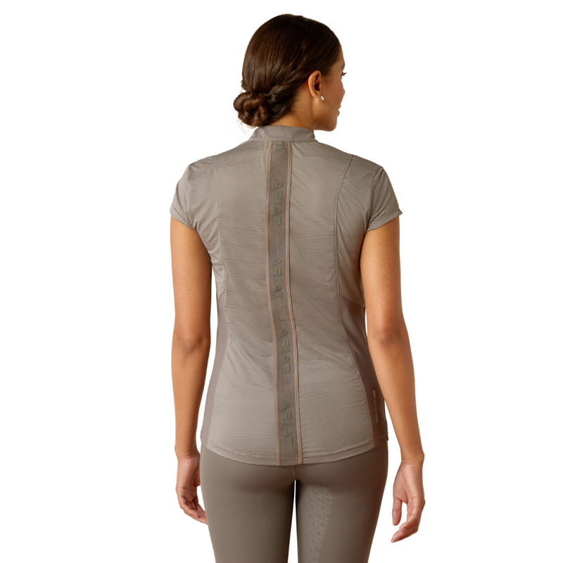 Ariat Women's Breathe 1/2 Zip Cap Sleeve Baselayer - Plum Grey-1