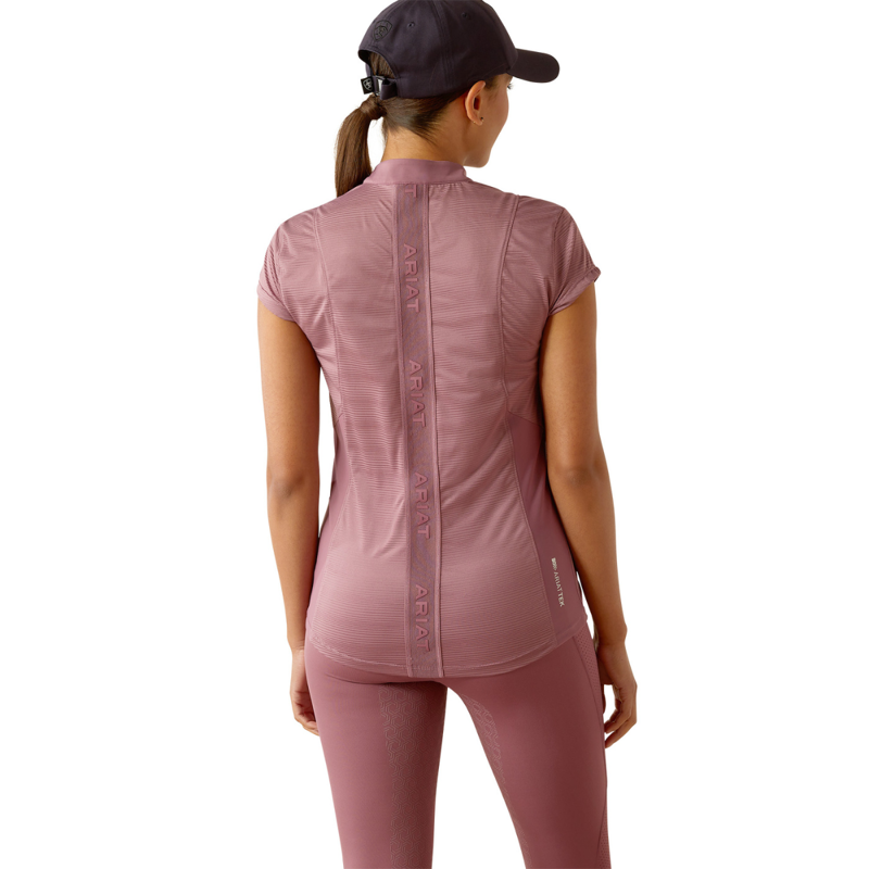 Ariat Women's Breathe 1/2 Zip Cap Sleeve Baselayer - Tulipwood-1