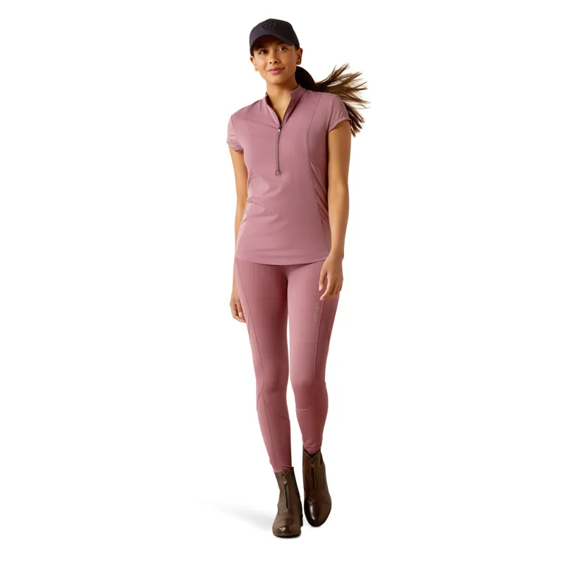 Ariat Women's Breathe 1/2 Zip Cap Sleeve Baselayer - Tulipwood-3