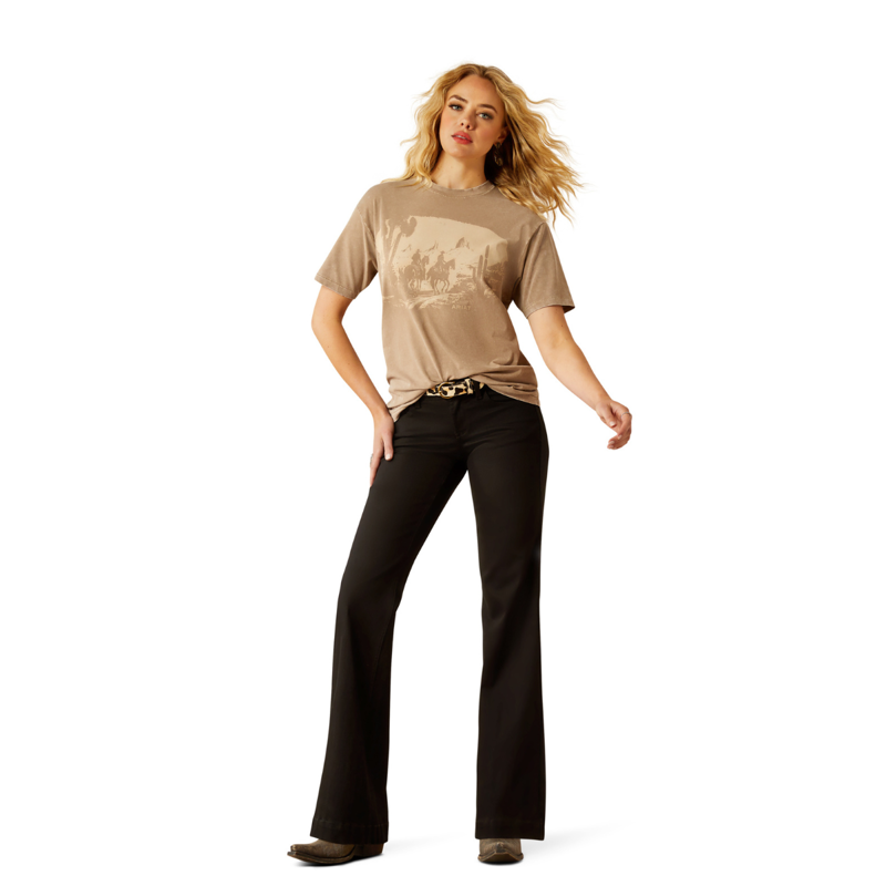 Ariat Women's Western Mural T-Shirt - Washed Greige-3