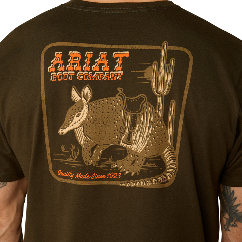 Ariat Men's Armadillo on a Half Shell T-Shirt - Dark Olive-3