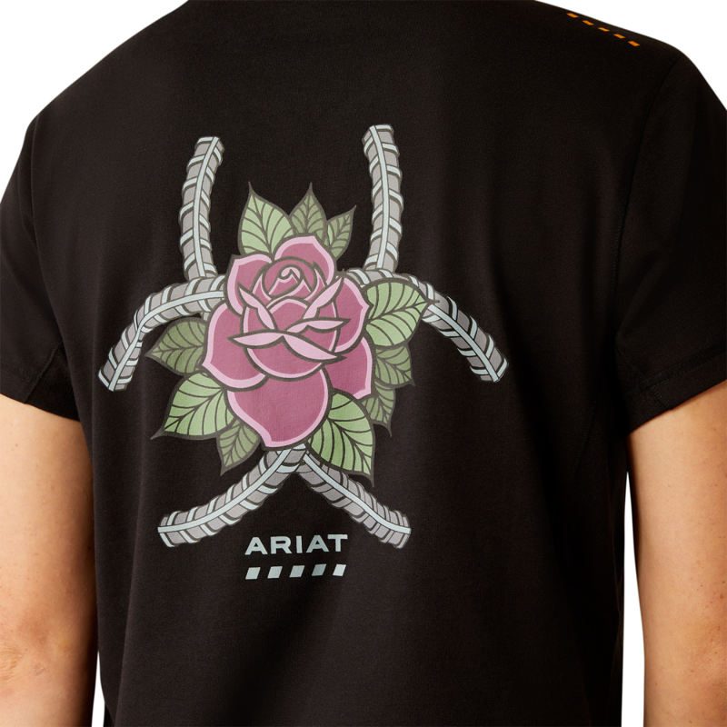Ariat Women's Workman Rose T-Shirt - Black-5