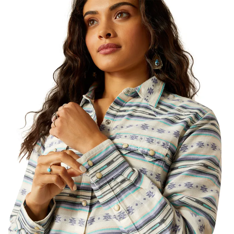 Ariat Women's Seaside Shirt - Geo Stream Serape Jaquard-4