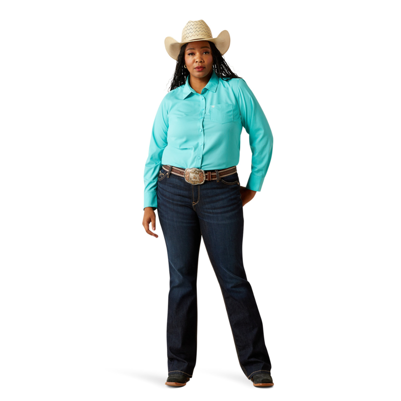 Ariat Women's Kirby Pro Team Shirt - Blue Turquoise-5
