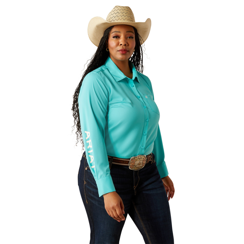 Ariat Women's Kirby Pro Team Shirt - Blue Turquoise-2