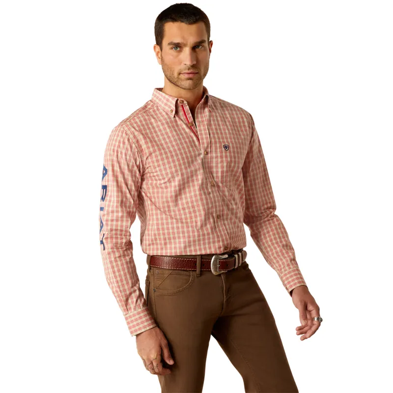 Ariat Men's Pro series Team Packer Fitted Shirt - Rust/Blue