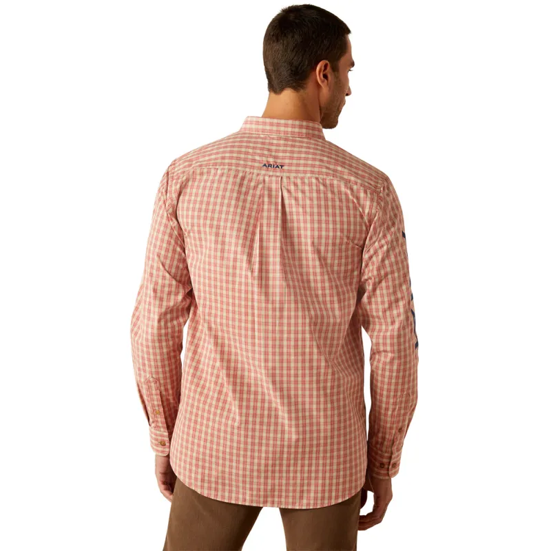 Ariat Men's Pro series Team Packer Fitted Shirt - Rust/Blue-1