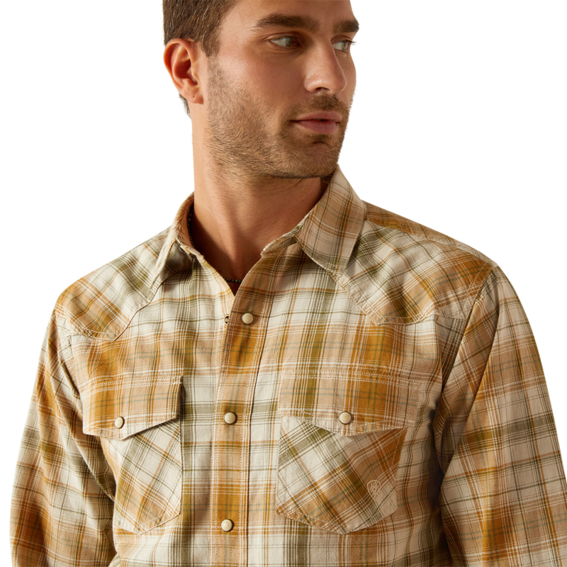 Ariat Men's Halston Retro Fit Shirt - Khaki-2