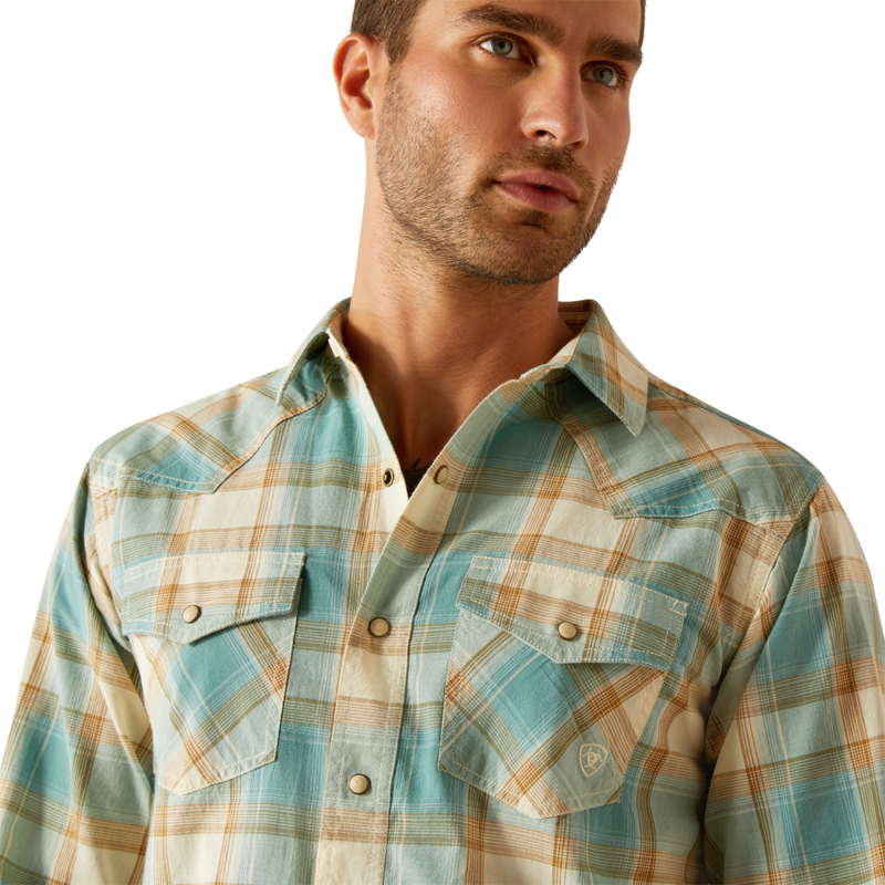 Ariat Men's Hardin Retro Fit Shirt - Turquoise-2